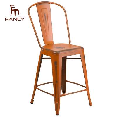 Popular Cheaper Price Powder Coating Commercial Furniture restaurant vintage Industrial metal dining chair