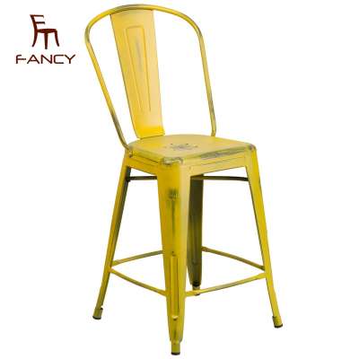 Metal Dining Chair Living Room Indoor Outdoor Restaurant Use Stackable Bistro Cafe Side Metal Dining Chairs