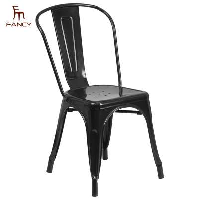 Popular Cheaper Price restaurant vintage Industrial Dining Chair Powder Coating Commercial Furniture Metal Chair