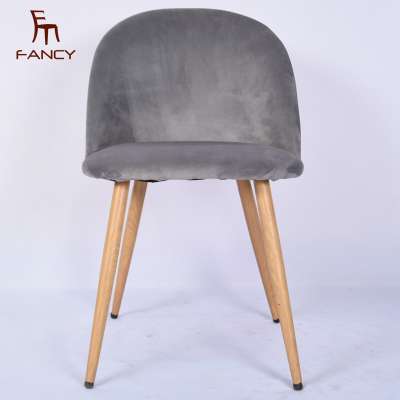 Modern style home furniture Cheap Velvet dining chair with metal legs