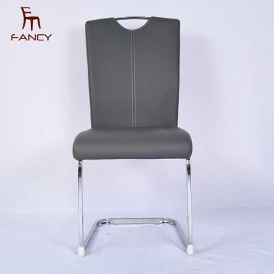 Cheap Pu Leather chair and chromed legs chairs dinning chair computer chair for dining