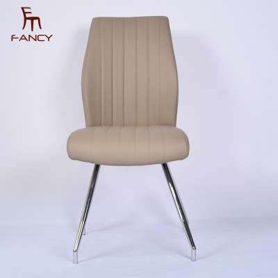 Cheap Pu Leather chair and chromed legs chairs dinning chair computer chair for dining