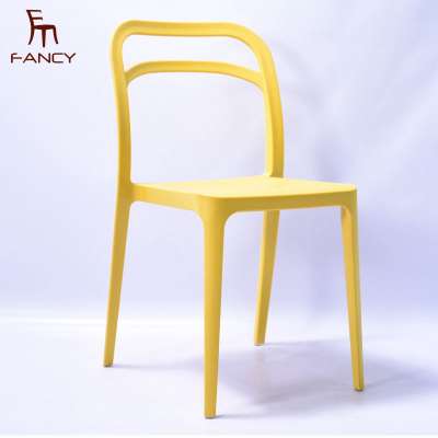 Cheap Price Outdoor Modern Yellow Restaurant Stackable PP Dining Plastic Chairs For Sale